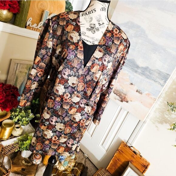 Vtg Gilberti Floral Design Blazer Jacket Sz 22w - Picture 13 of 15